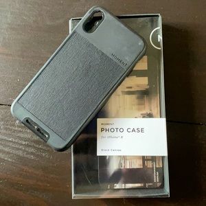 Moment black canvas iPhone X compatible case